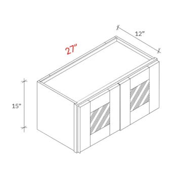 2 door stacker cabinet width 27Wx15Hx12D