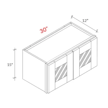 2 door stacker cabinet width 30Wx15Hx12D