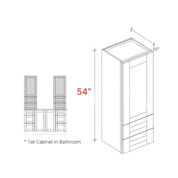 Wall counter cabinets width 18W , Height 54H