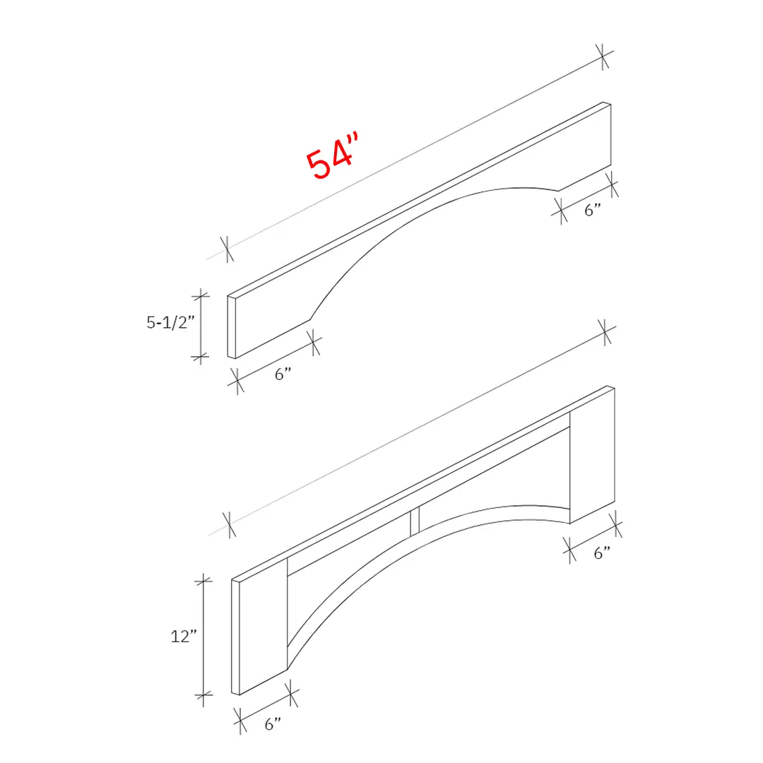 valances width 54, Height 5-1/2