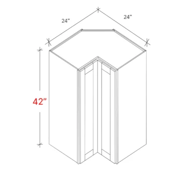 Shaker White 24w X 42h Pie Cut EZ Reach Corner