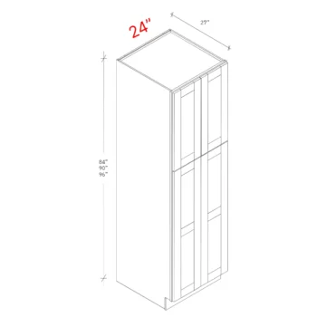 Shaker White 24w X 96h X 27d Pantry Cabinet No Roll Trays Included