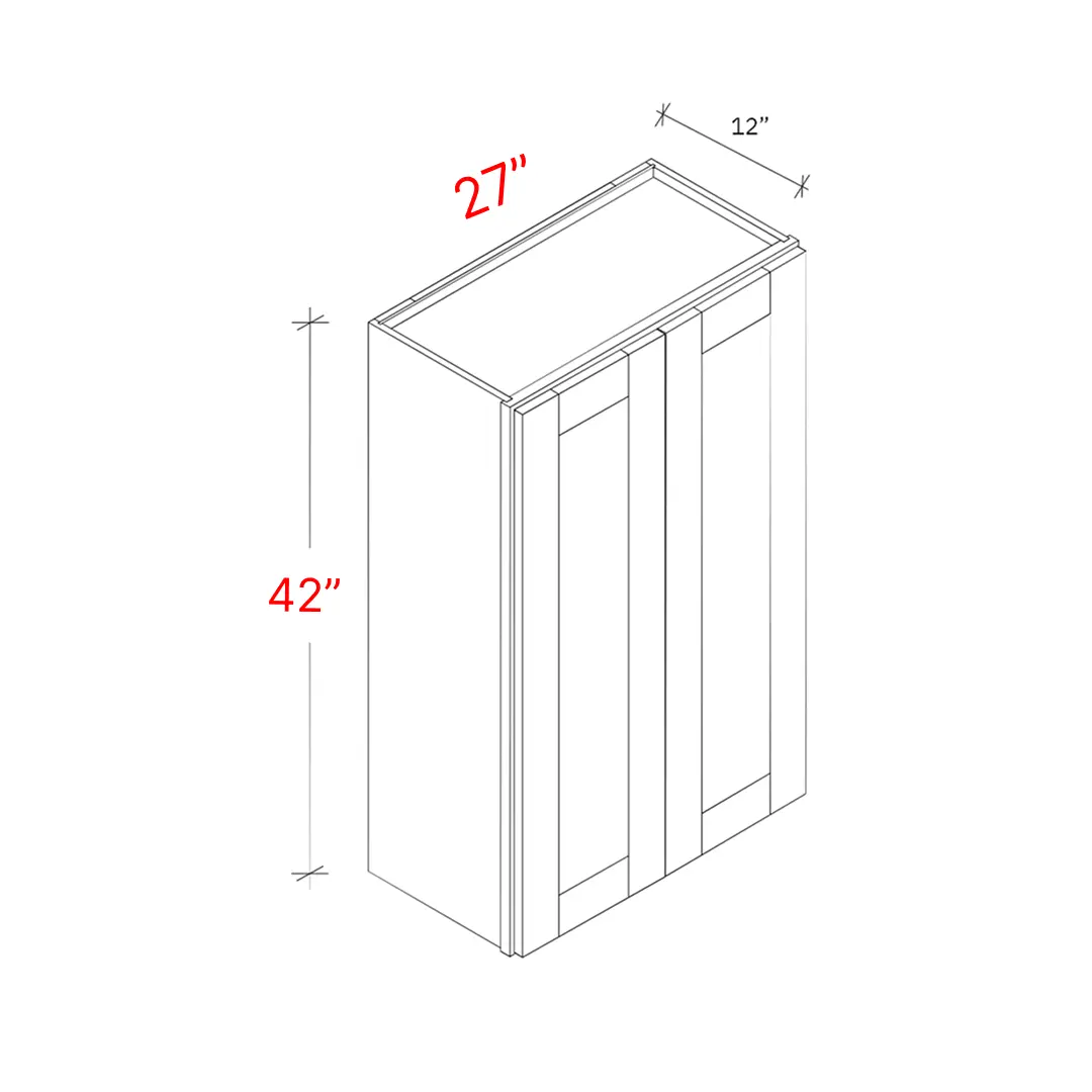 Shaker White 27"w X 42"h Wall Cabinet