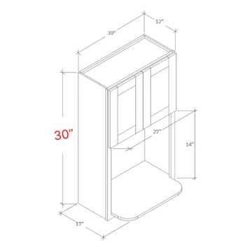 Shaker White 30 X 30 Wall Microwave Cabinet w Shelf