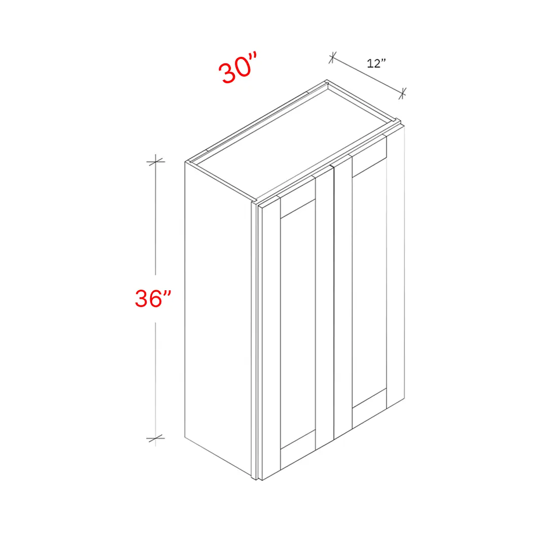 Shaker White 30"w X 36"h Wall Cabinet