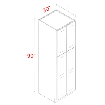 Shaker White 30w X 90h X 27d Pantry Cabinet No Roll Trays Included