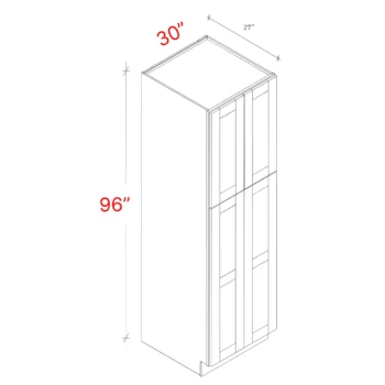 Shaker White 30w X 96h X 27d Pantry Cabinet No Roll Trays Included