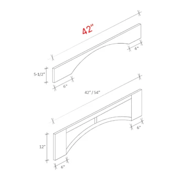 Shaker White 42w X 5 1 2h Shaker Arch Valance