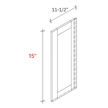 Shaker White Deco Door - 15_h Wall Cabinet