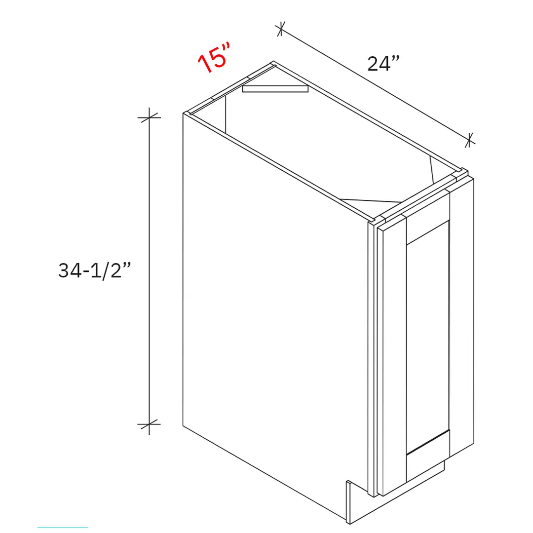 Shaker white 15_w Base Cabinet - Full Height