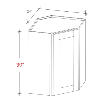 Wall diagonal corner cabinet width 24w