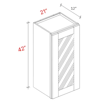 wall cabinet one door width 21Wx42Hx12D