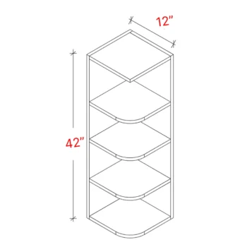 Shaker Grey 12_ X 42_ Wall Open End Cabinet
