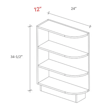 Shaker Grey 12_w Base Open Shelf End Cabinet