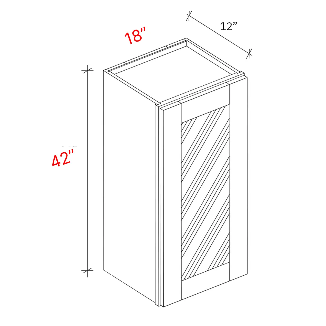 Shaker Grey 18_w X 42_h Clear Glass Door Wall Cabinet (Matching Interior)