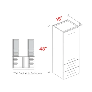 Shaker Grey 18_w X 48_h X 15_d Counter Wall Cabinet (1)