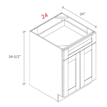 Shaker Grey 24_w Base Cabinet