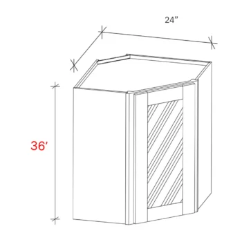 Shaker Grey 24_w X 36_h Clear Glass Door Diagonal Corner Wall Cabinet (Matching Interior) (1)
