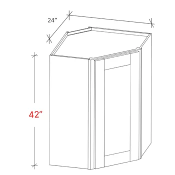 Shaker Grey 24_w X 42_h Wall Diagonal Corner