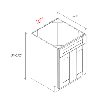 Shaker Grey 27_w Vanity Sink Base