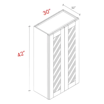 Shaker Grey 30_w X 42_h Clear Glass Door Wall Cabinet (Matching Interior)
