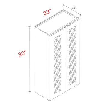 Shaker Grey 33_w X 30_h Clear Glass Door Wall Cabinet (Matching Interior)