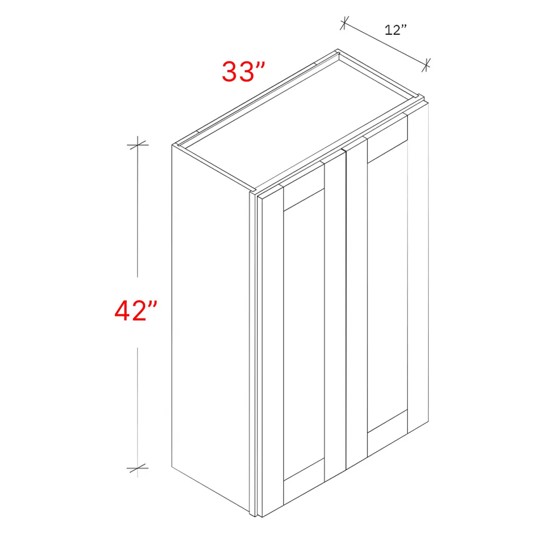 Shaker Grey 33"w X 42"h Wall Cabinet