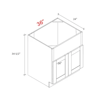 Shaker Grey 36_w Farm Sink Base Cabinet (Apron Front - Installer to Modify Cutout)
