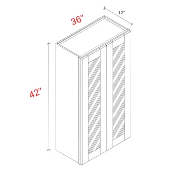 Shaker Grey 36_w X 42_h Clear Glass Door Wall Cabinet (Matching Interior)