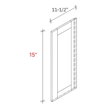 Shaker Grey Deco Door - 15"h Wall Cabinet