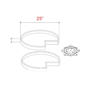Shaker Grey Lazy Susan - QTY 2 - Turn Table Inserts For LSB33 + LSB36 (1)