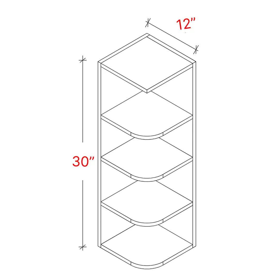 Shaker Natural 12_ X 30_ Wall Open End Cabinet