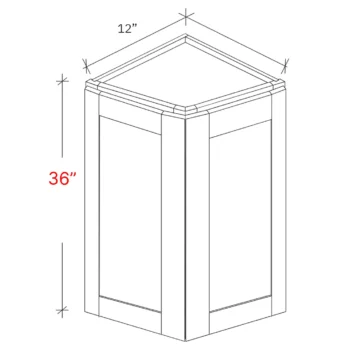 Shaker Natural 12_ X 36_ Wall Angled End Cabinet