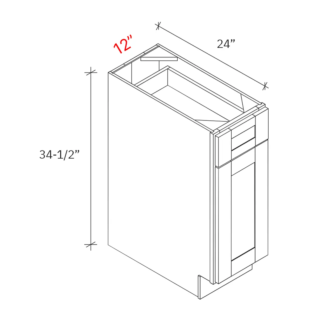 Shaker Natural 12_w Base Cabinet