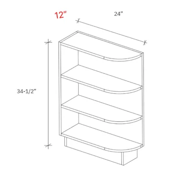 Shaker Natural 12_w Base Open Shelf End Cabinet