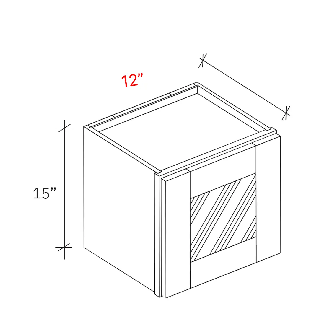 Shaker Natural 12_w X 15_h Clear Glass Door Stacker Cabinet (Matching Interior)