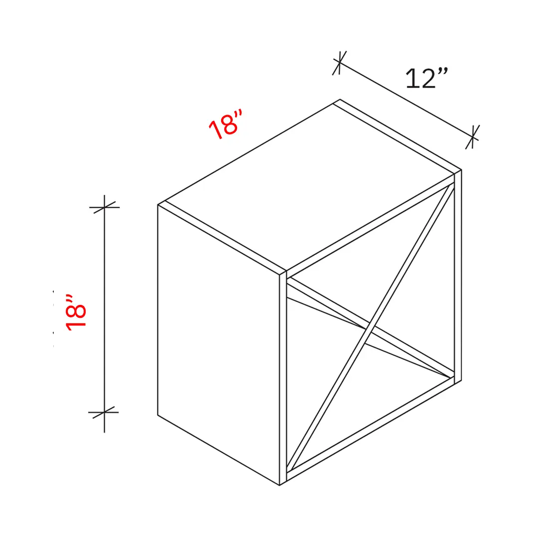 Shaker Natural 18_ X 18_ X Wine Rack