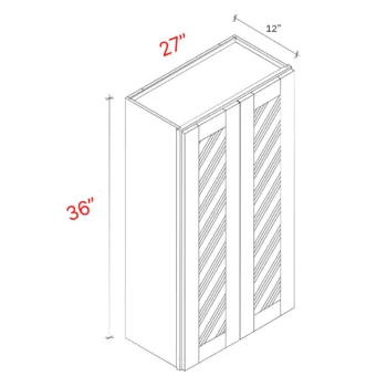 Shaker Natural 27_w X 36_h Clear Glass Door Wall Cabinet (Matching Interior)