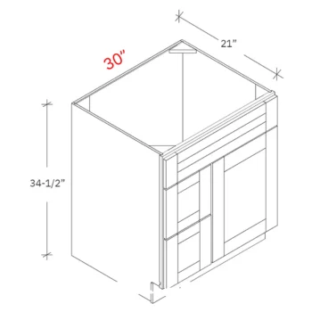 Shaker Natural 30_w Vanity Combo Sink (Drawers Left)