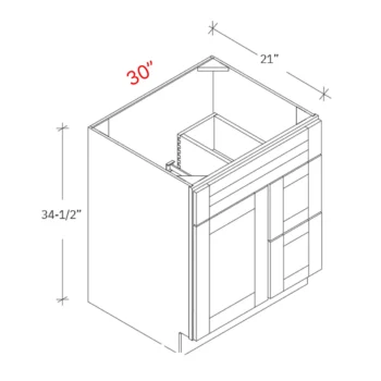 Shaker Natural 30_w Vanity Combo Sink (Drawers Right)