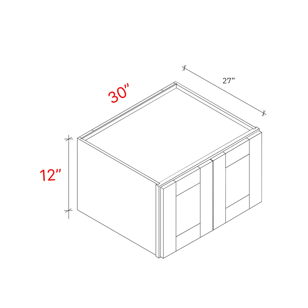 Shaker Natural 30_w X 12_h X 27_d Wall Cabinet