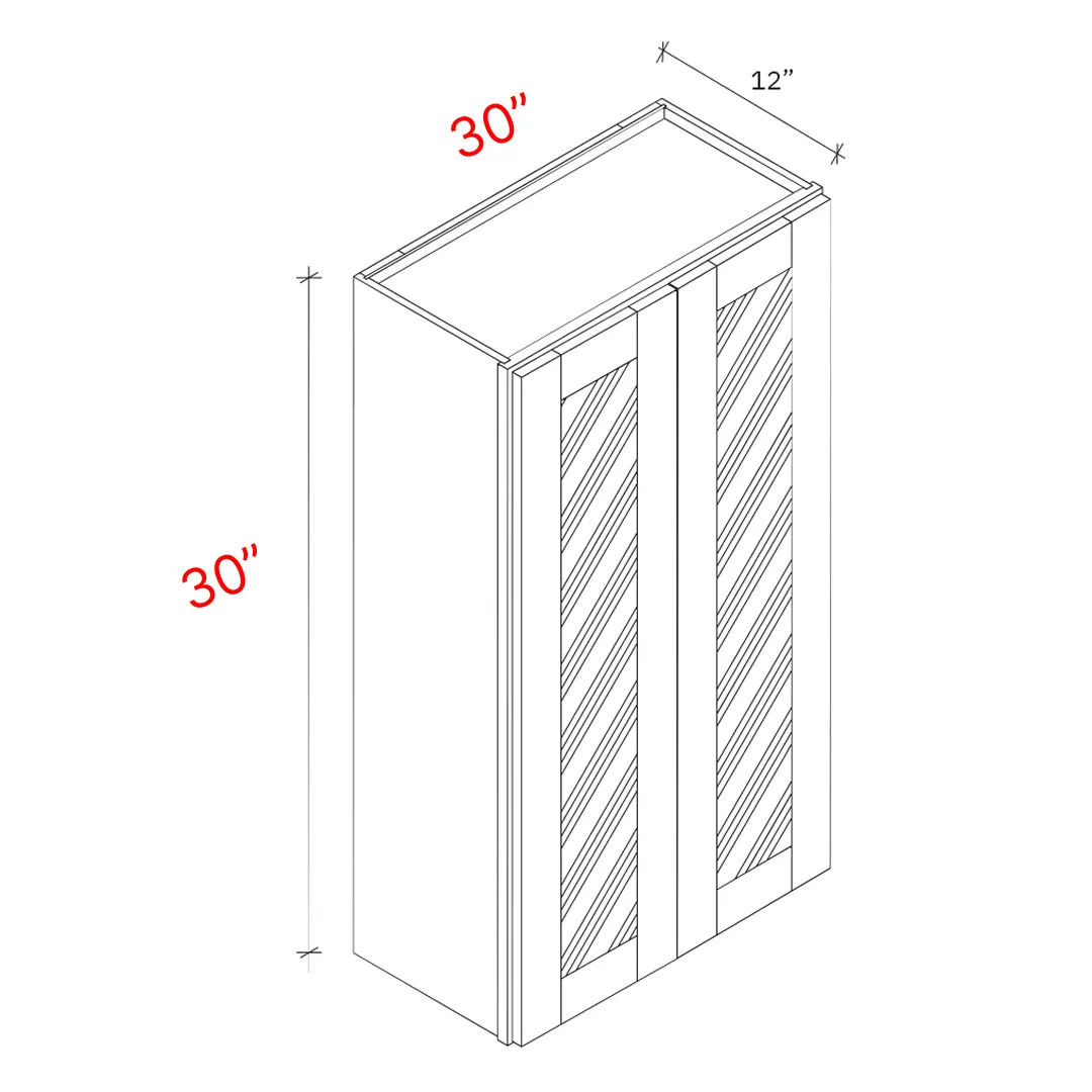 Shaker Natural 30_w X 30_h Clear Glass Door Wall Cabinet (Matching Interior)