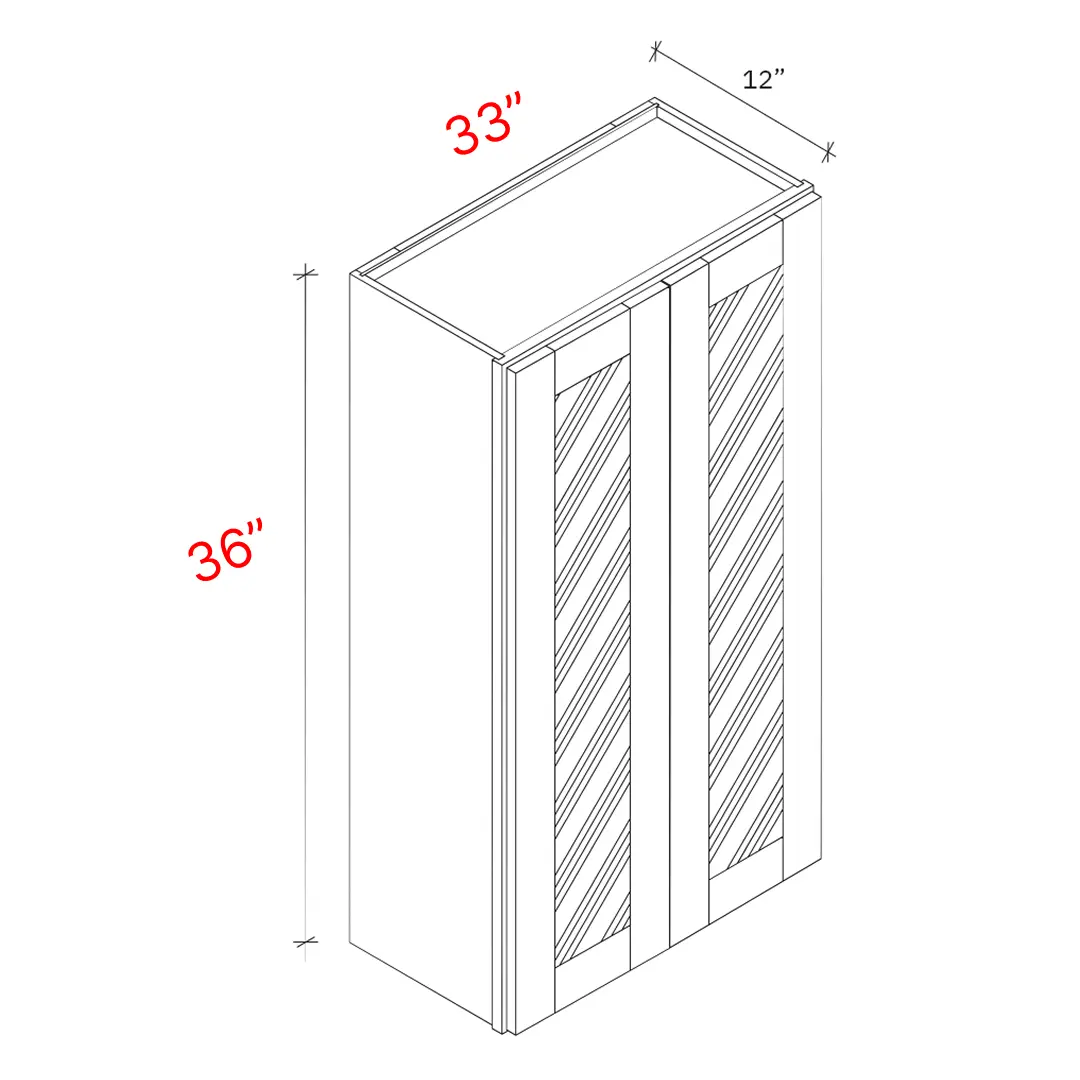 Shaker Natural 33_w X 36_h Clear Glass Door Wall Cabinet (Matching Interior)