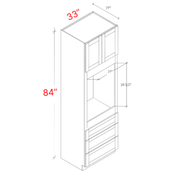 Shaker Natural 33w X 84h X 27d Oven Cabinet (Opening = 27w X 28 12h)