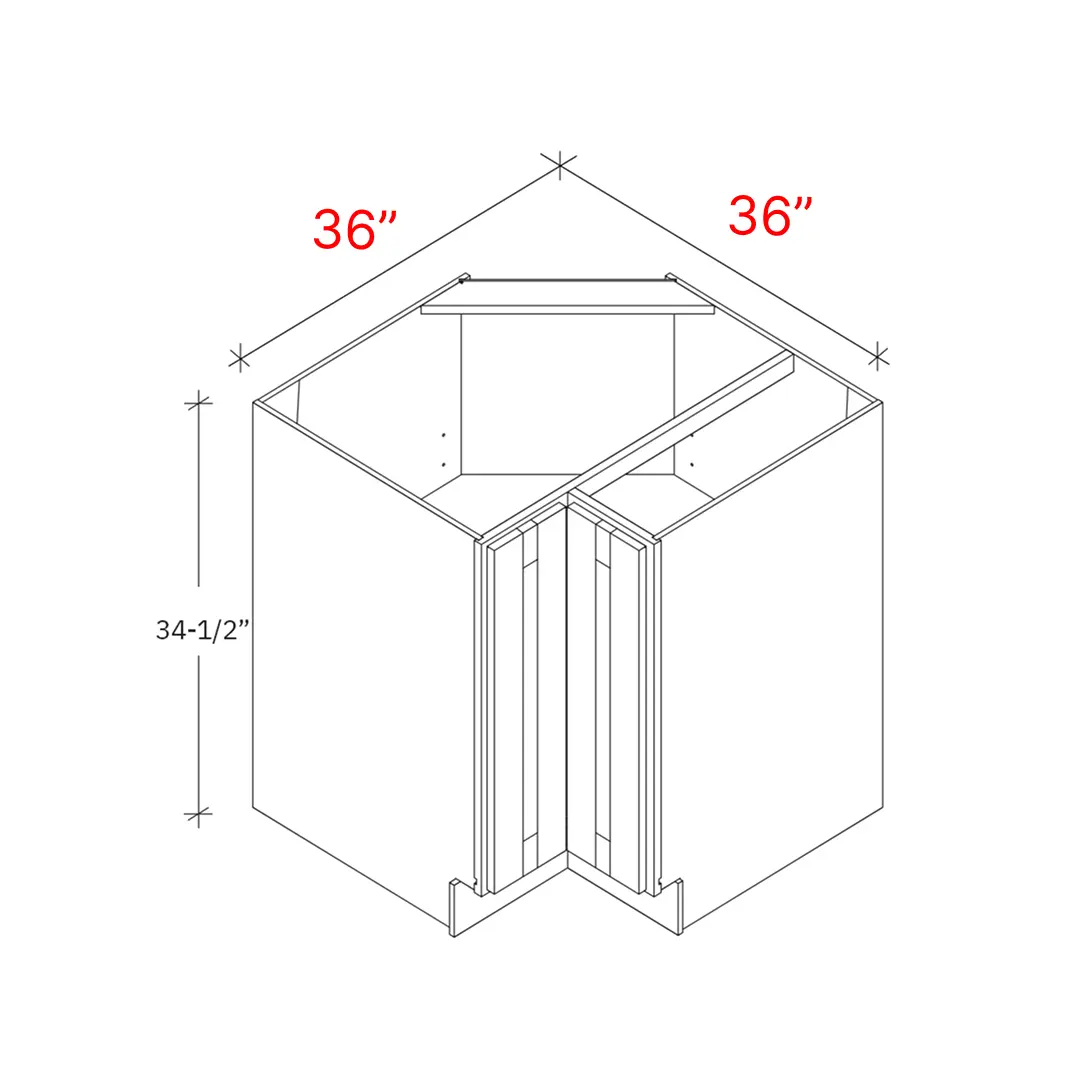 Shaker Natural 36_w EZ Reach Base Corner Cabinet (Lazy Susan Trays - Not Included)