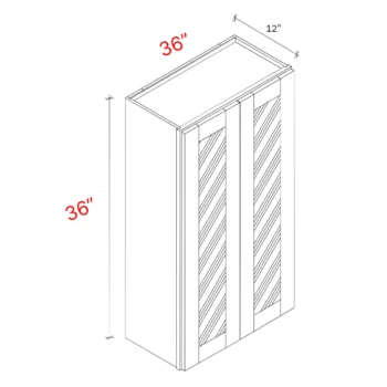 Shaker Natural 36_w X 36_h Clear Glass Door Wall Cabinet (Matching Interior)