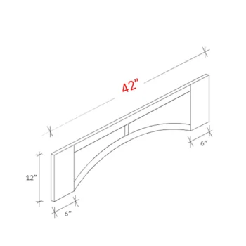 Shaker Natural 42w X 5 12h Shaker Arch Valance