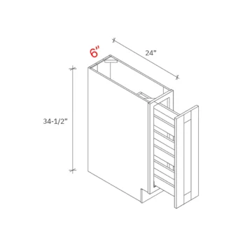 Shaker Natural 6_ Spice Cabinet Pullout - Full Height