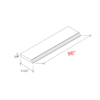Shaker Natural 96w Base Board Molding - 5 14h