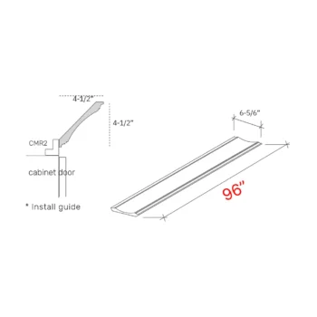 Shaker Natural 96w Cove Crown Molding - 4 12 Finished Height